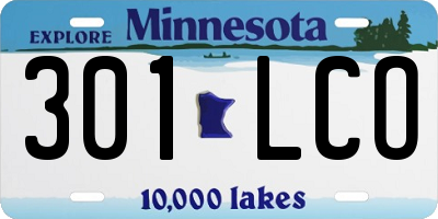 MN license plate 301LCO