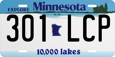 MN license plate 301LCP
