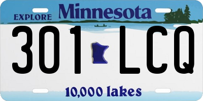 MN license plate 301LCQ