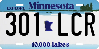 MN license plate 301LCR