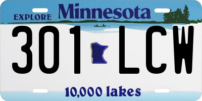 MN license plate 301LCW