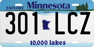 MN license plate 301LCZ