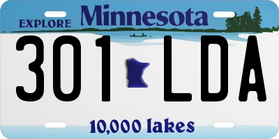 MN license plate 301LDA