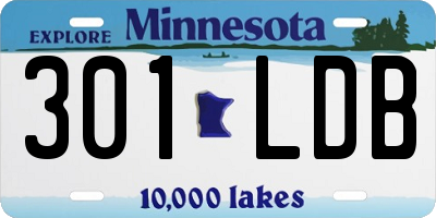 MN license plate 301LDB