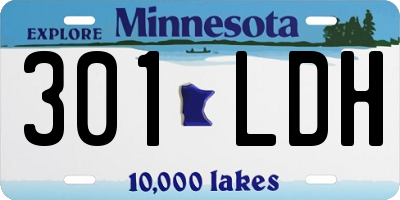 MN license plate 301LDH