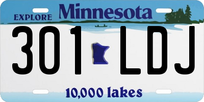 MN license plate 301LDJ