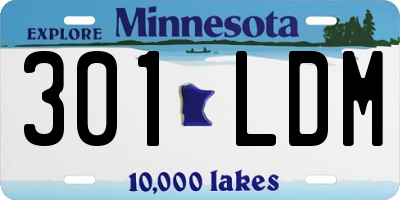 MN license plate 301LDM