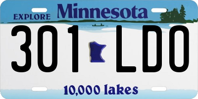 MN license plate 301LDO