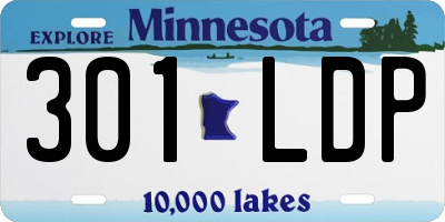MN license plate 301LDP