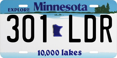 MN license plate 301LDR