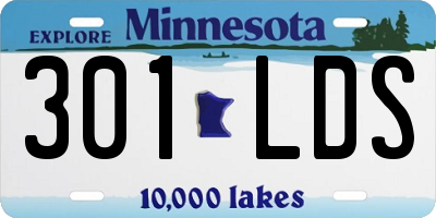 MN license plate 301LDS