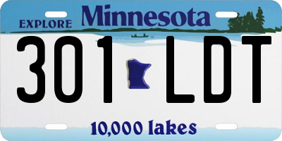 MN license plate 301LDT