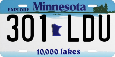 MN license plate 301LDU