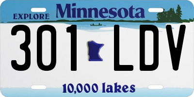 MN license plate 301LDV