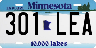 MN license plate 301LEA