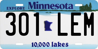 MN license plate 301LEM