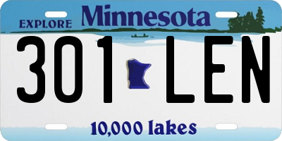 MN license plate 301LEN