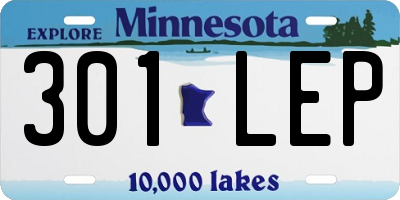 MN license plate 301LEP