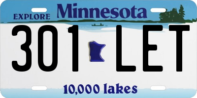 MN license plate 301LET