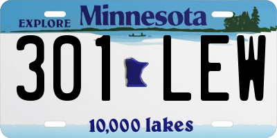 MN license plate 301LEW