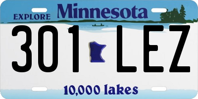 MN license plate 301LEZ