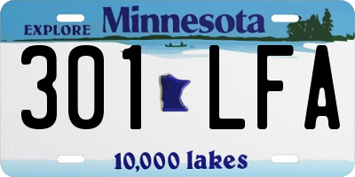 MN license plate 301LFA