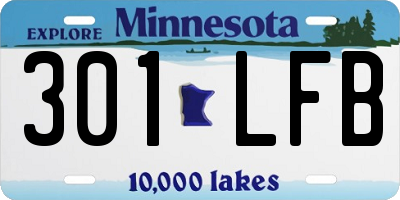 MN license plate 301LFB