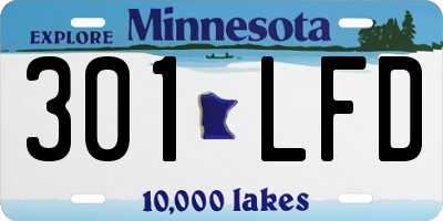 MN license plate 301LFD