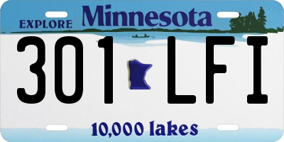 MN license plate 301LFI