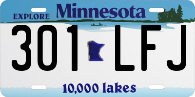MN license plate 301LFJ