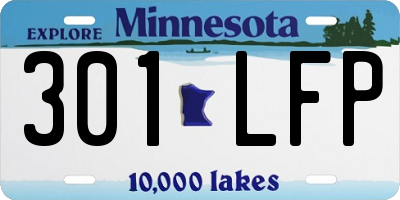 MN license plate 301LFP