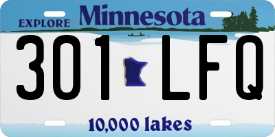 MN license plate 301LFQ