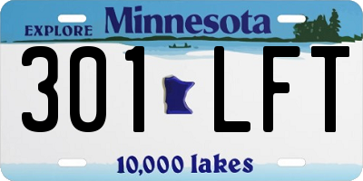 MN license plate 301LFT