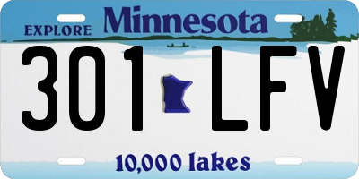 MN license plate 301LFV