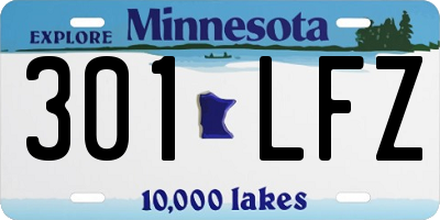MN license plate 301LFZ