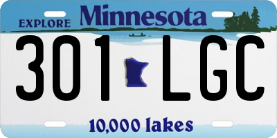 MN license plate 301LGC