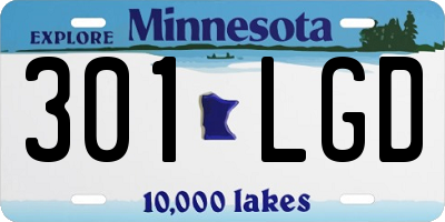 MN license plate 301LGD