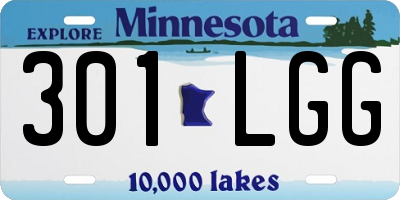 MN license plate 301LGG