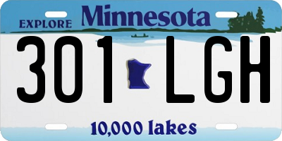 MN license plate 301LGH