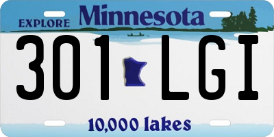 MN license plate 301LGI