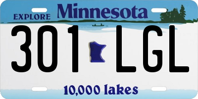 MN license plate 301LGL