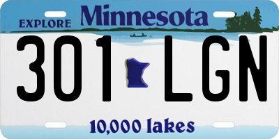 MN license plate 301LGN