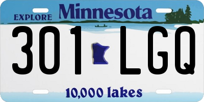 MN license plate 301LGQ