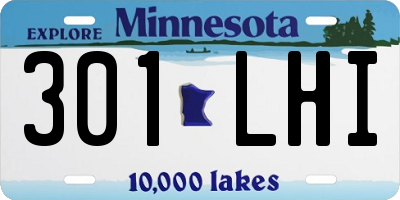 MN license plate 301LHI