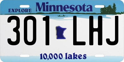 MN license plate 301LHJ