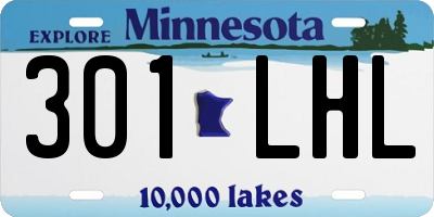 MN license plate 301LHL