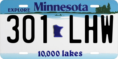 MN license plate 301LHW