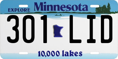 MN license plate 301LID