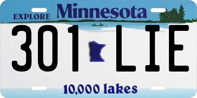MN license plate 301LIE