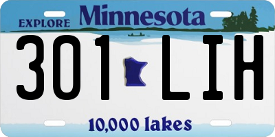 MN license plate 301LIH